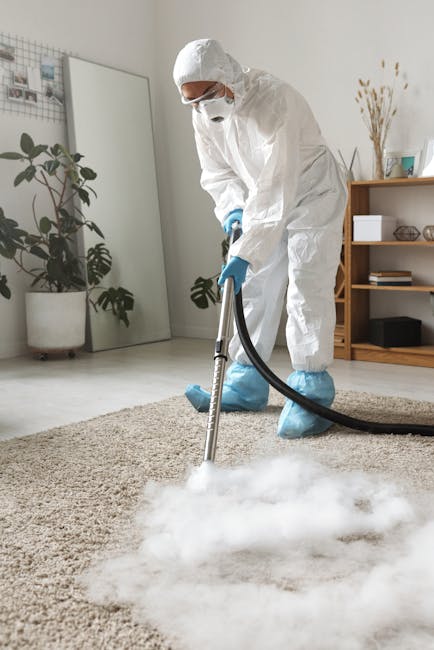 Close-up of a modern, canister-style vacuum cleaner with a transparent dust container filled with debris and foam, connected to a flexible, patterned hose attached to a black floor nozzle. The vacuum 