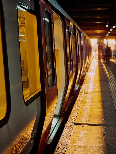 Inside Tulse Hill Station, a tiled wall with signage reading 'NOTTING HILL GATE' in uppercase is visible, with a row of schedule boards and a closed door beneath. Several commuters with backpacks and